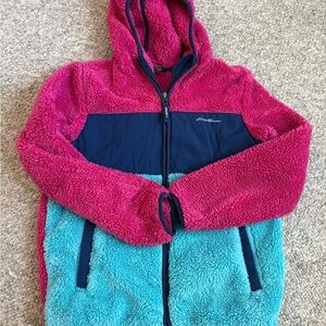 Eddie Bauer Fleece Hoodie in Pink and Blue